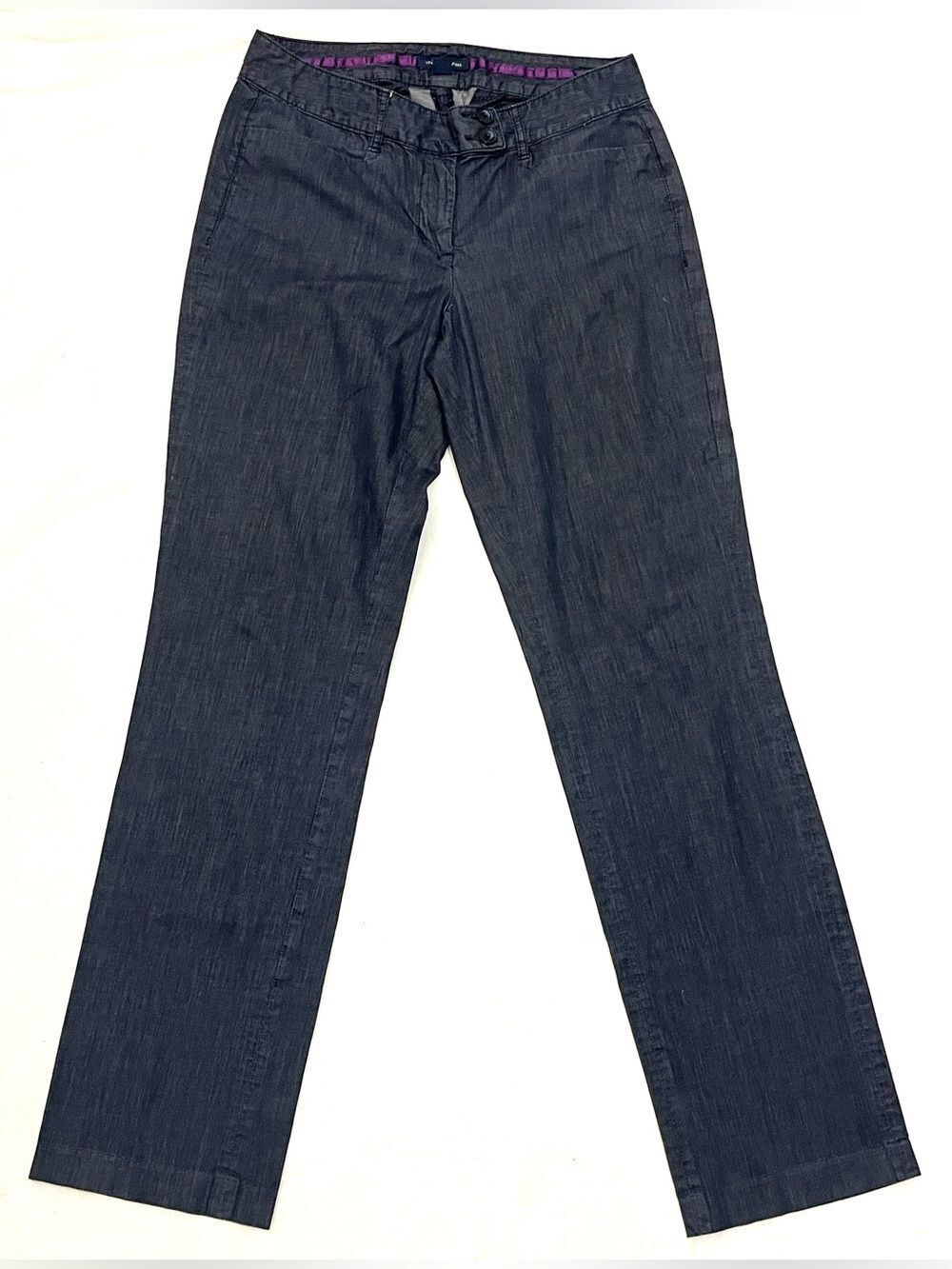 Tommy Hilfiger Sloan Women's Dark Blue-Gray Straight-Leg Dress Pants Trousers